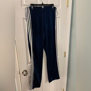 Adidas Mens Striped Sweatpants Joggers For Sports Drawstring Blue Size L